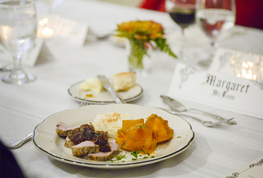 Photograph of a meal at the Civil War Dinner.